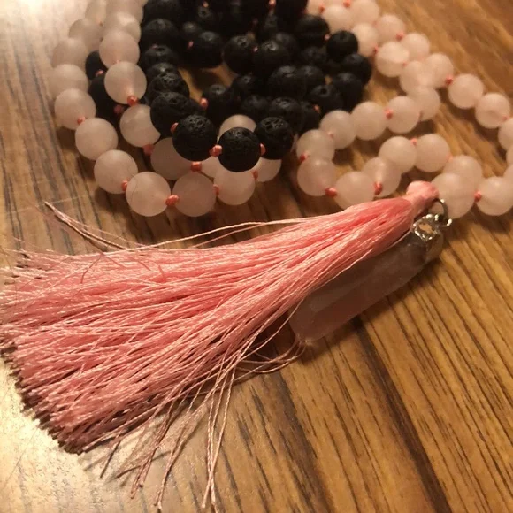 HANDMADE ROSE QUARTZ + LAVA MALA - Picture 2 of 5